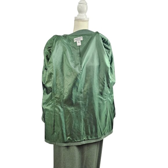 Pendleton Virgin Wool Single Breasted Lined Green Blazer Jacket Skirt Suit Set - Picture 4 of 13